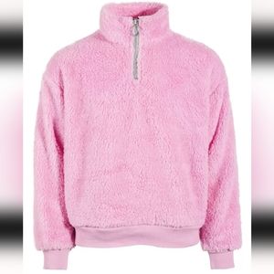 New! Ideology Big Girls Purple/Pink Sherpa Quarter-Zip Pullover XL (16)